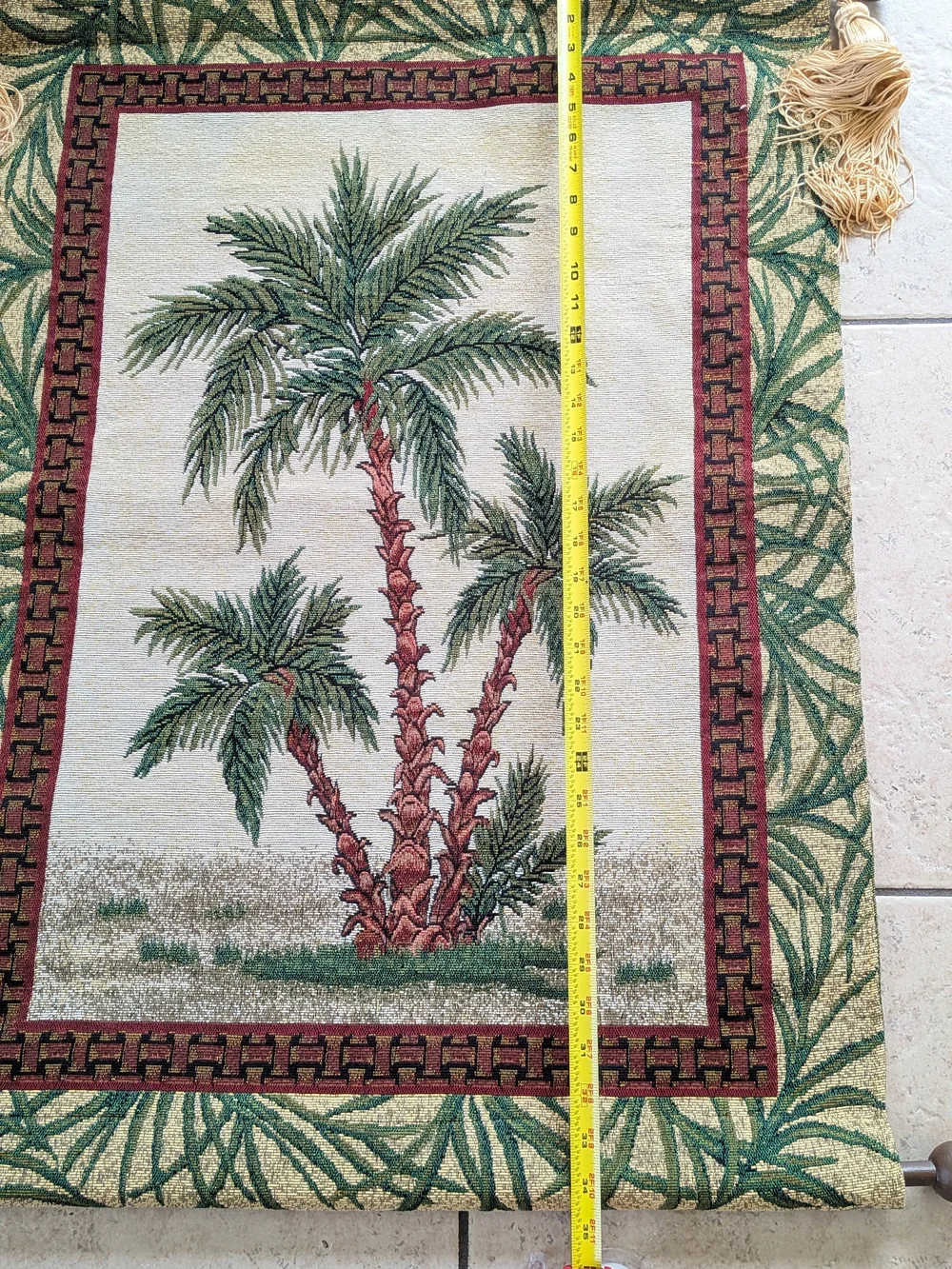 The Bombay Company Palm Trees Wall Tapestry w/ Tassels H35